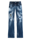 DSQUARED2 DSQUARED2 WOMAN JEANS BLUE SIZE 8 COTTON, ELASTOMULTIESTER, ELASTANE, BOVINE LEATHER, BRASS
