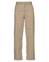 Carhartt Beige Simple Trousers In Camel
