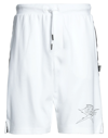 Plein Sport Man Shorts & Bermuda Shorts White Size L Cotton, Polyester