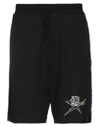 Plein Sport Man Shorts & Bermuda Shorts Black Size L Cotton, Polyester