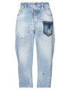 DSQUARED2 DSQUARED2 WOMAN DENIM CROPPED BLUE SIZE 8 COTTON, ELASTANE