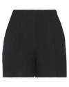 Armani Exchange Woman Shorts & Bermuda Shorts Black Size 6 Polyester, Elastane, Metallic Fiber In Black