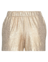 Majestic Filatures Woman Shorts & Bermuda Shorts Gold Size 2 Linen, Elastane