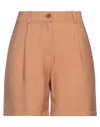 Pinko Woman Shorts & Bermuda Shorts Camel Size 6 Viscose, Polyamide In Beige