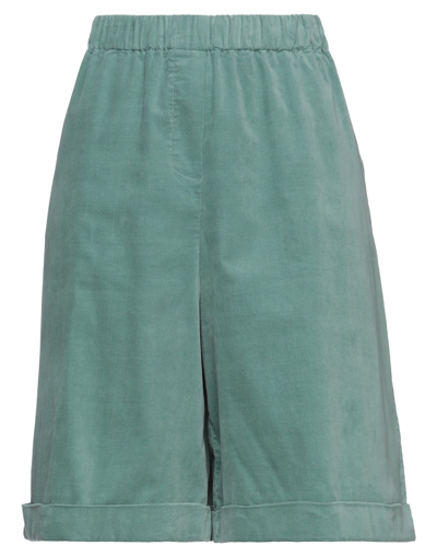 Semicouture Woman Shorts & Bermuda Shorts Sage Green Size 6 Cotton, Elastane