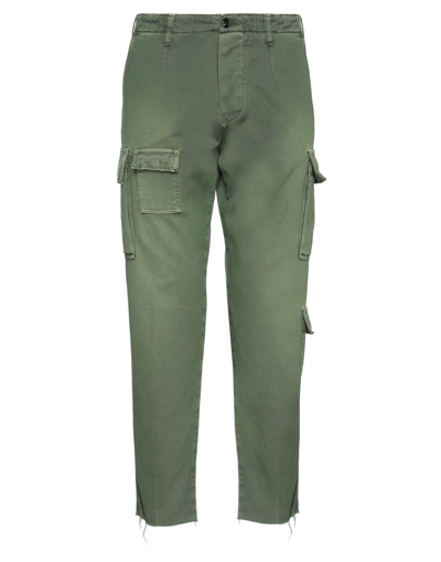 People (+)  Man Pants Green Size 30 Cotton, Elastane