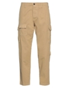 People (+)  Man Pants Camel Size 34 Cotton, Elastane In Beige