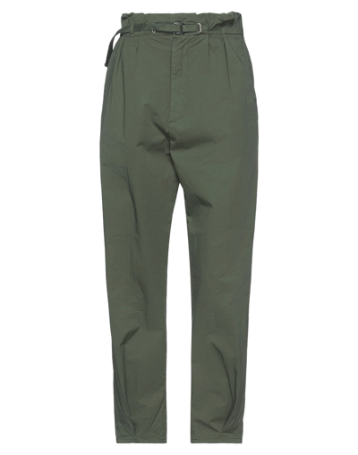 White Sand Pants In Green