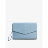 Ted Baker Crocey Croc-effect Faux-leather Clutch In Pl-blue