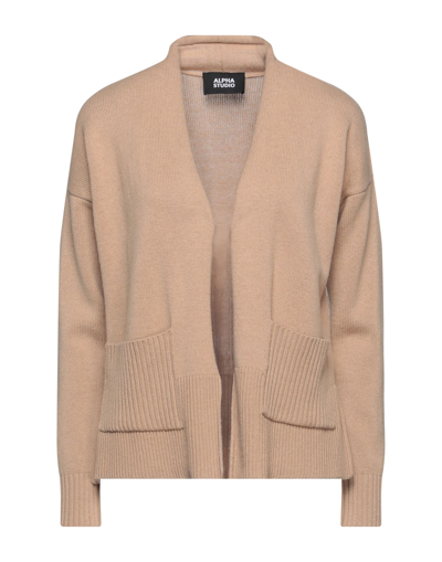 Alpha Studio Cardigans In Camel