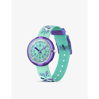 Flik Flak Sparkling Recycled Plastic-blend Watch In Green
