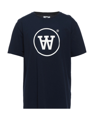 Double A By Wood Wood T-shirts In Dark Blue