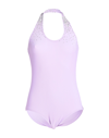 Liberal Youth Ministry Crystal-embellished Halterneck Bodysuit In Purple