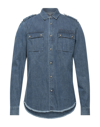 Balmain Denim Shirts In Blue