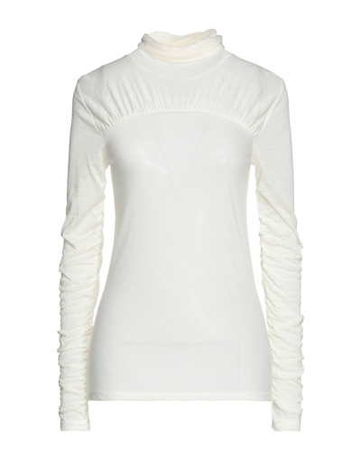 PATRIZIA PEPE PATRIZIA PEPE WOMAN T-SHIRT IVORY SIZE 0 ACRYLIC, VIRGIN WOOL 