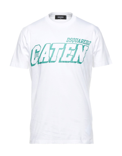 Dsquared2 Crewneck T-shirt Cool Fit Solid-colored With Front Print In White