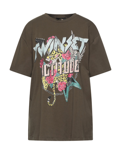 Actitude By Twinset T-shirts In Military Green