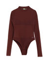 Not After Ten Woman Bodysuit Chocolate Brown Size M Polyamide, Elastane