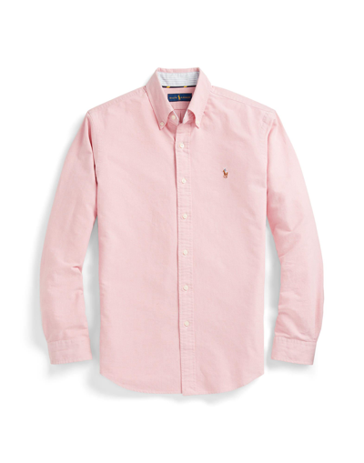 Polo Ralph Lauren Slim Fit Hopsack Cotton Shirt With Button-down Collar In Pink