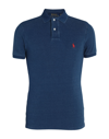 Polo Ralph Lauren Slim Fit Mesh Polo Shirt Man Polo Shirt Blue Size S Cotton
