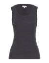 Agolde Poppy Ribbed Stretch Organic Cotton And Tencel-blend Jersey Tank In Grey