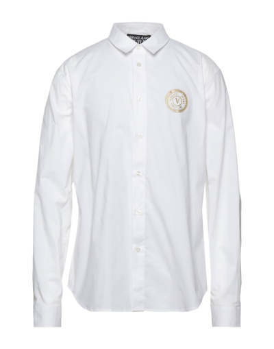 VERSACE JEANS COUTURE VERSACE JEANS COUTURE MAN SHIRT WHITE SIZE 44 COTTON, ELASTANE 
