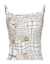 Gcds White Top With Blurred Chain Motif Print In White