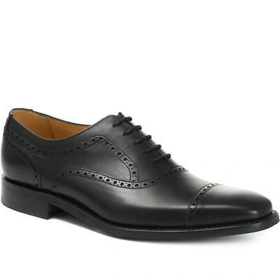 Pre-owned Barker Mens Luke Wide Fit Leather Oxford Brogues
