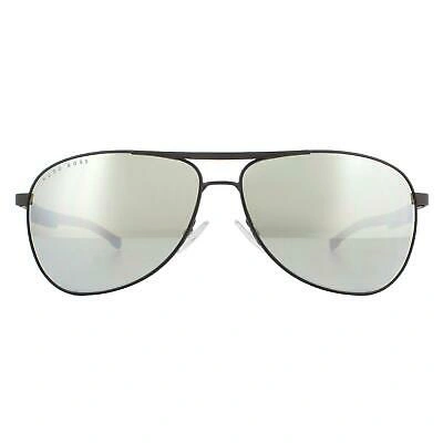 Pre-owned Hugo Boss Sunglasses Boss 1199/n/s 003/t4 Matte Black Silver Mirror