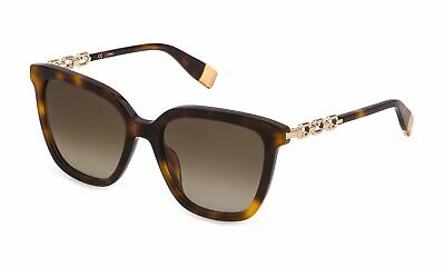 Pre-owned Furla Sunglasses Sfu532s 0752 Havana Brown Woman
