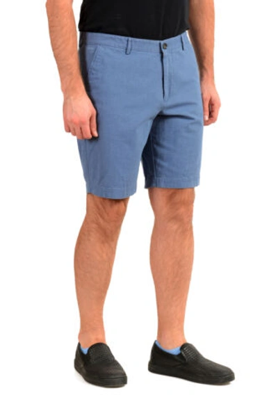 Pre-owned Hugo Boss Men's "slice-short" Blue Flat Front Shorts Sz 28 30 32 34 36 38 40 R