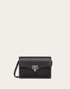 VALENTINO GARAVANI VALENTINO GARAVANI SMALL ROCKSTUD GRAINY CALFSKIN CROSSBODY BAG WOMAN BLACK UNI