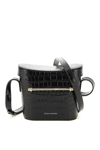 Strathberry Safari Croc Embossed Leather Crossbody Bag In Black