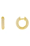 ADINAS JEWELS ADINA'S JEWELS PAVÉ HUGGIE EARRINGS