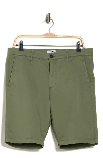Nn07 Craig Flat Front Shorts In Leaf Green