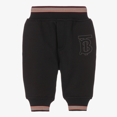 Burberry Baby Boys Black Logo Joggers