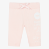 BURBERRY BABY GIRLS PINK LOGO JOGGERS