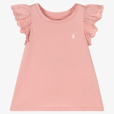 Polo Ralph Lauren Babies' Girls Pink Cotton T-shirt