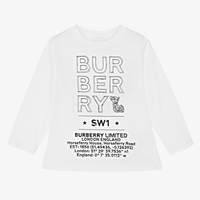 Burberry White Logo Sketch Top