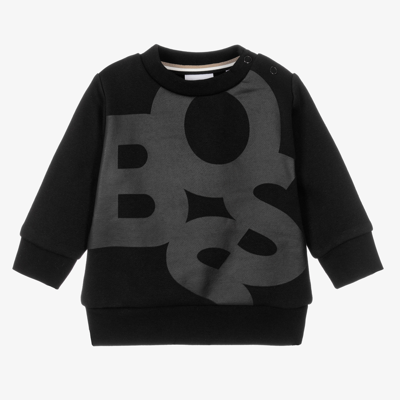 Bosswear Babies' Logo-print Crew-neck Sweatshirt In Black