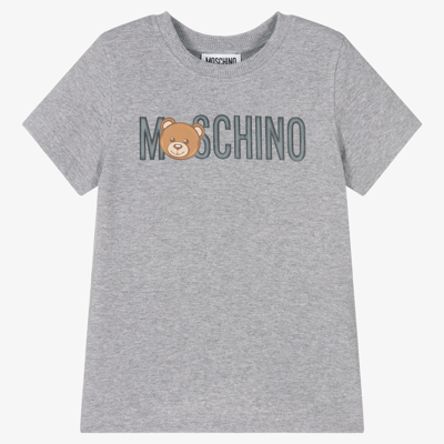 Moschino Kid-teen Babies' Grey Cotton Logo T-shirt