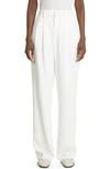 Co Pleat Front Stretch Trousers In 110 Ivory