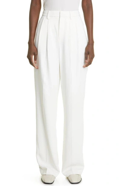 Co Pleat Front Stretch Trousers In Ivory