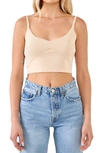Endless Rose Knit Bralette Top In Beige