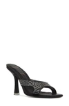 Black Suede Studio Crystal Embellished Sandal In Black/ Clear Embellished