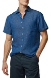 Rodd & Gunn Regular Fit Ellerslie Linen Shirt In Deep Pacific