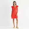 52seven Womens Short Sleeve Shift Dress In Orange