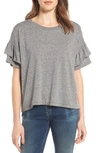 Current Elliott Current/elliott The Ruffle Roadie Tee In Heather Grey