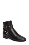 Valentino Garavani Rockstud Leather 35mm Ankle Bootie In Black