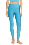 Alo Yoga Airlift High Waist Midi Leggings In Blue Splash